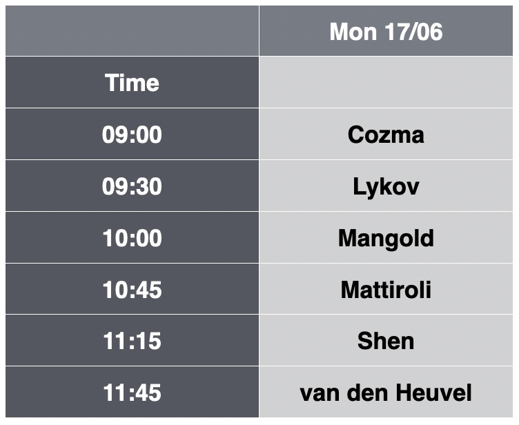 2024 exam schedule for PHYS-637